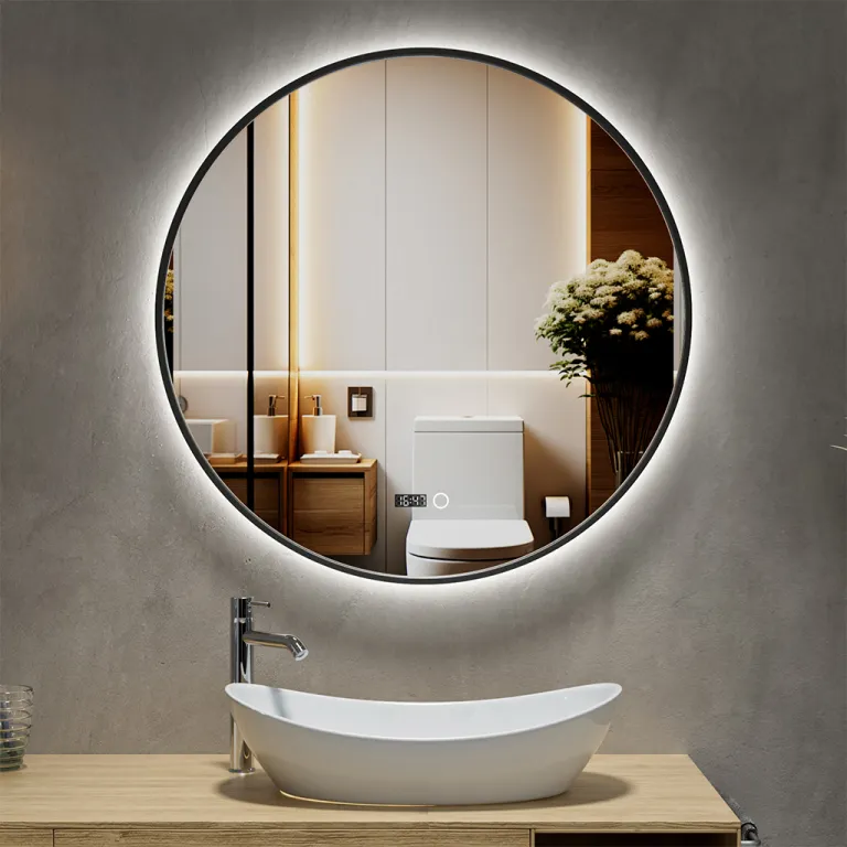 ESPEJO LED HKM 2001 - CON RELOJ