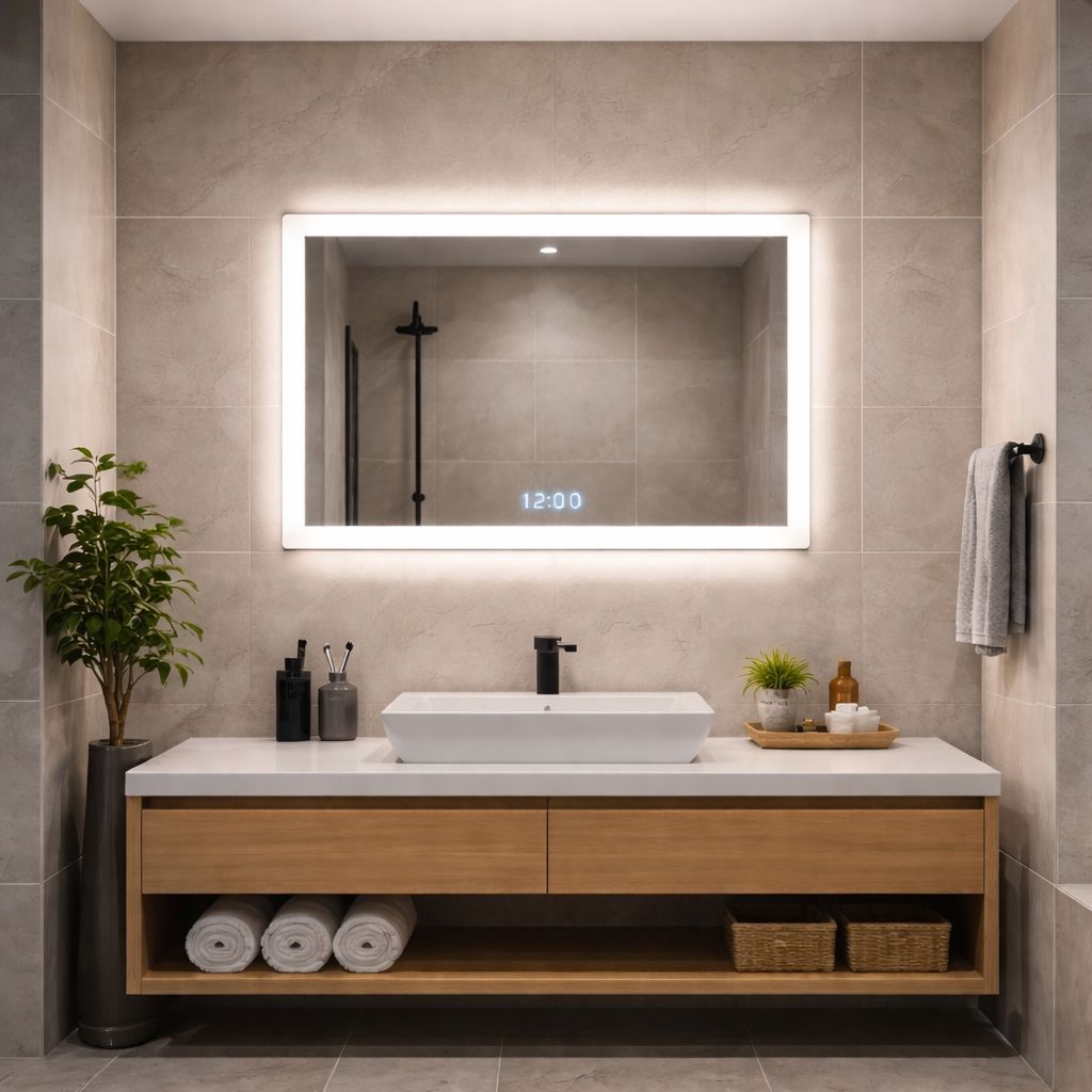 ESPEJO LED K207 - Con Reloj